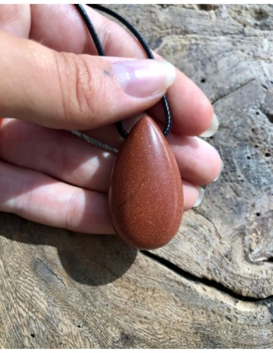 Goldfluss edelsteen druppel hanger (synth) - Afbeelding 5