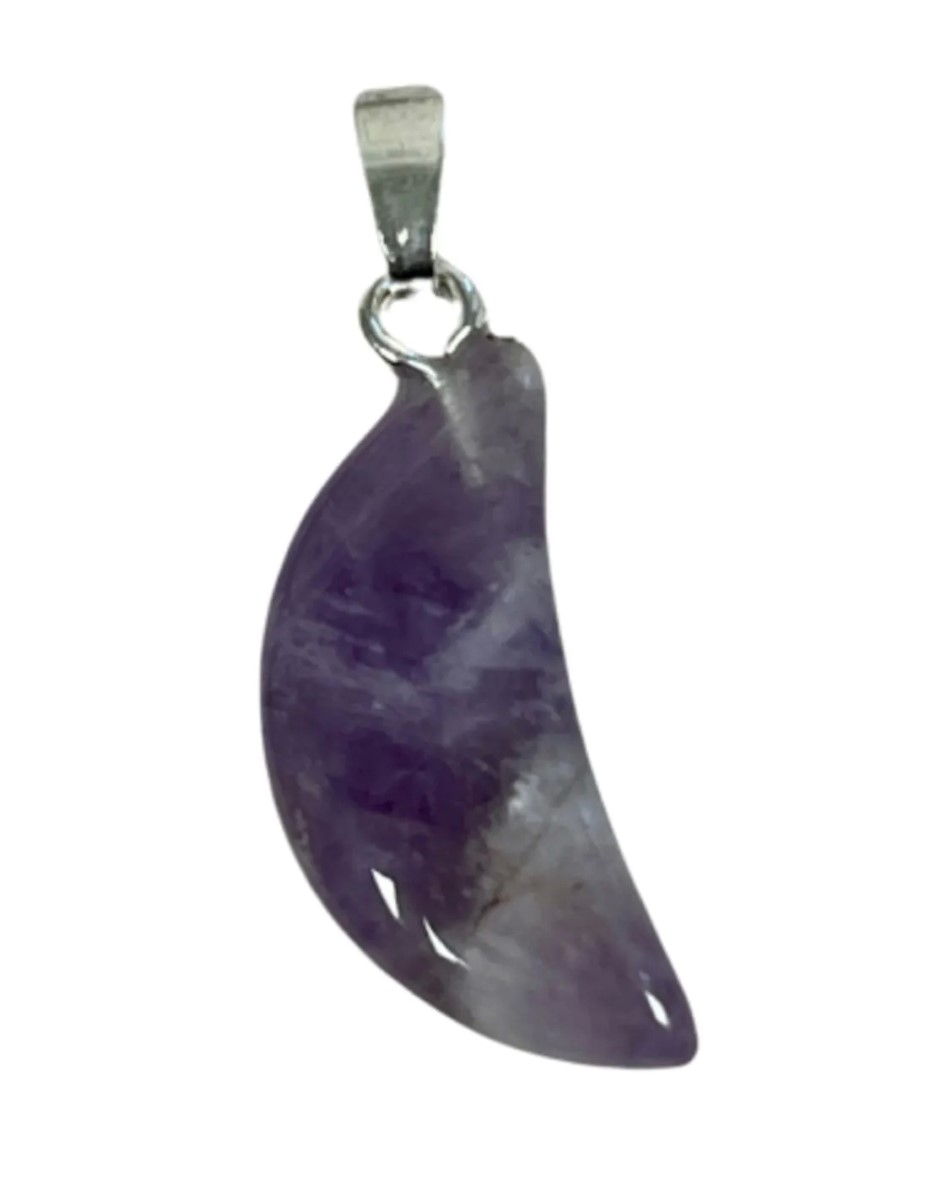 Amethist edelsteen maanhanger 20 mm