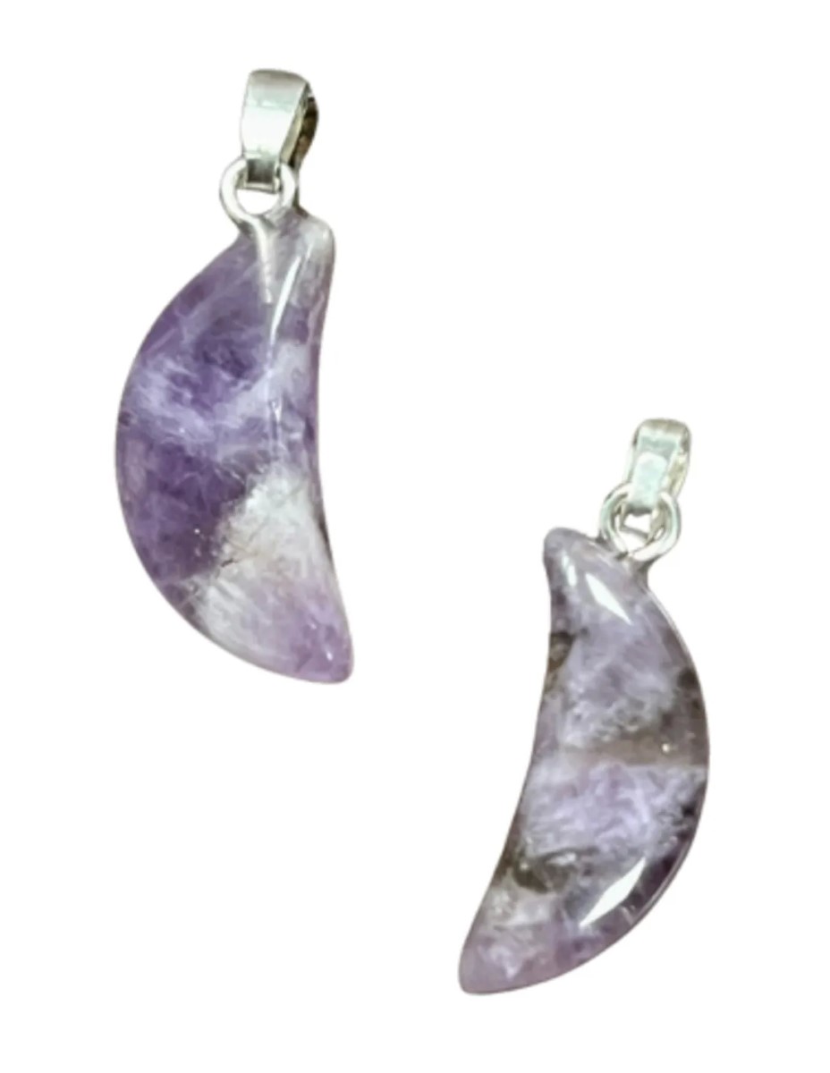 Amethist edelsteen maanhanger 20 mm - Afbeelding 3