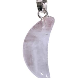Roze kwarts edelsteen maanhanger 20 mm